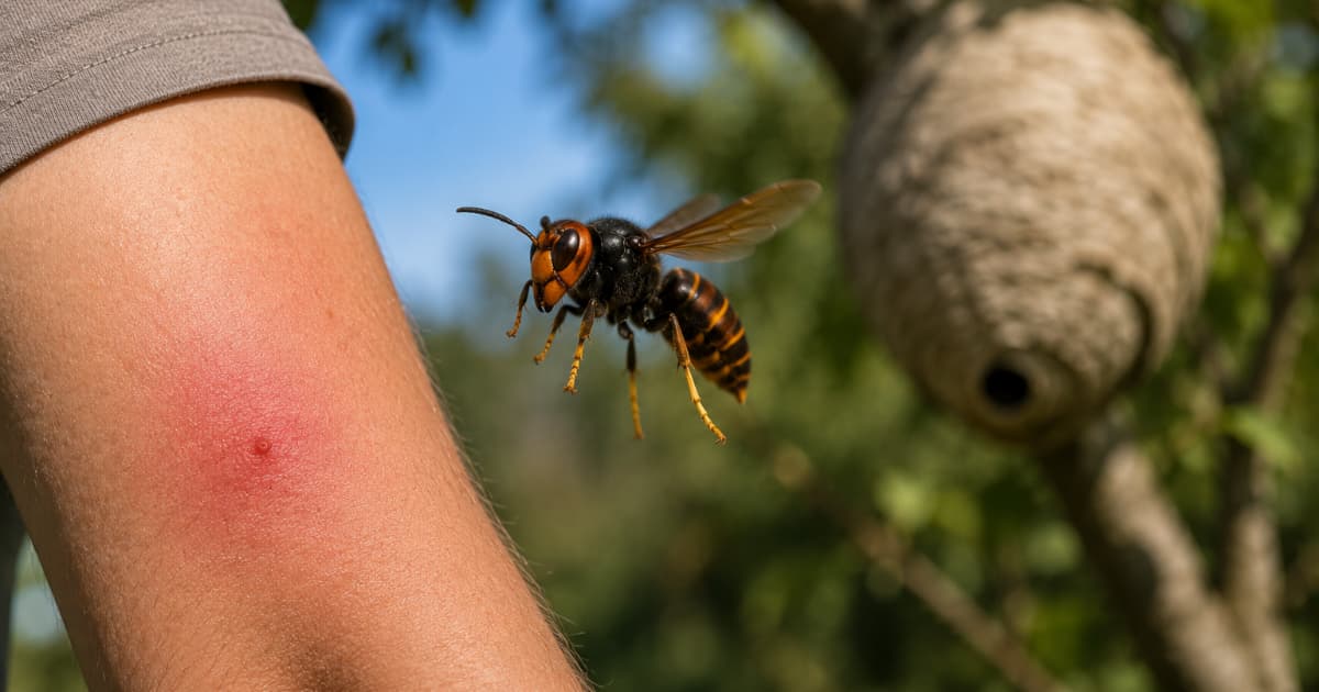 Frelon asiatique Vespa velutina sur une surface